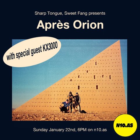 Road trip, desert drive, constellations and more in Après Orion, a mix made with special guest KX3000.
You can find KX3000 here:
https://www.mixcloud.com/kaïs-aïouch/uploads/